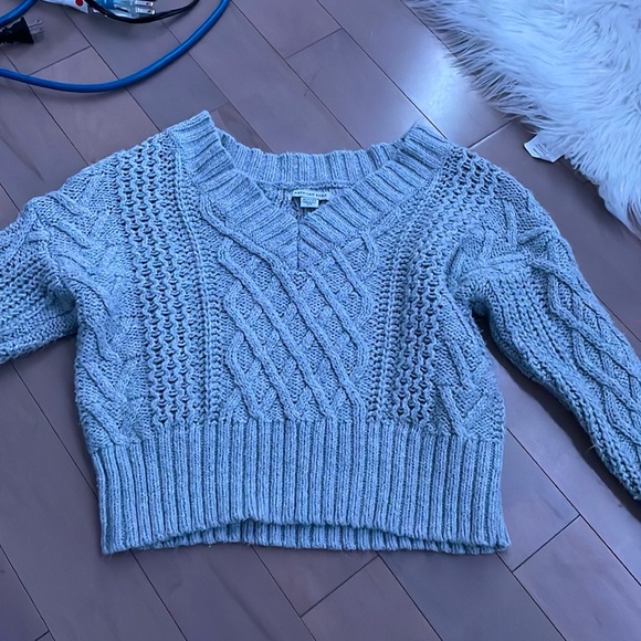 american eagle crop knit sweater